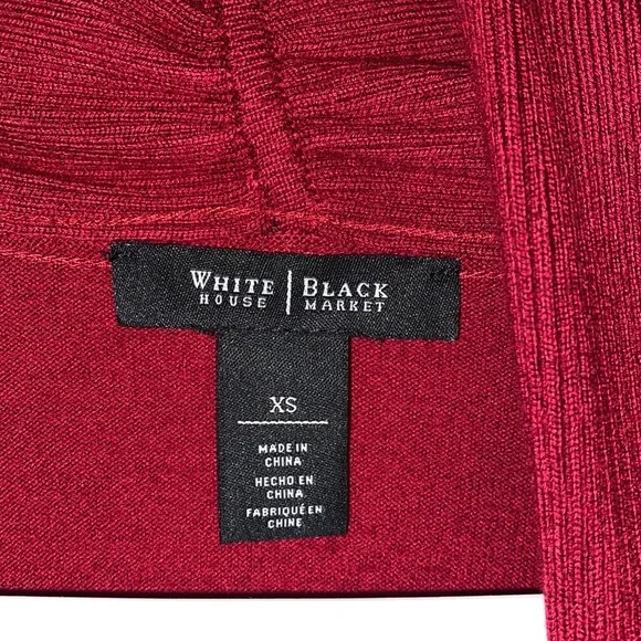 WHBM Burgundy Open Front Cardigan, Size XS - Picture 4 of 8